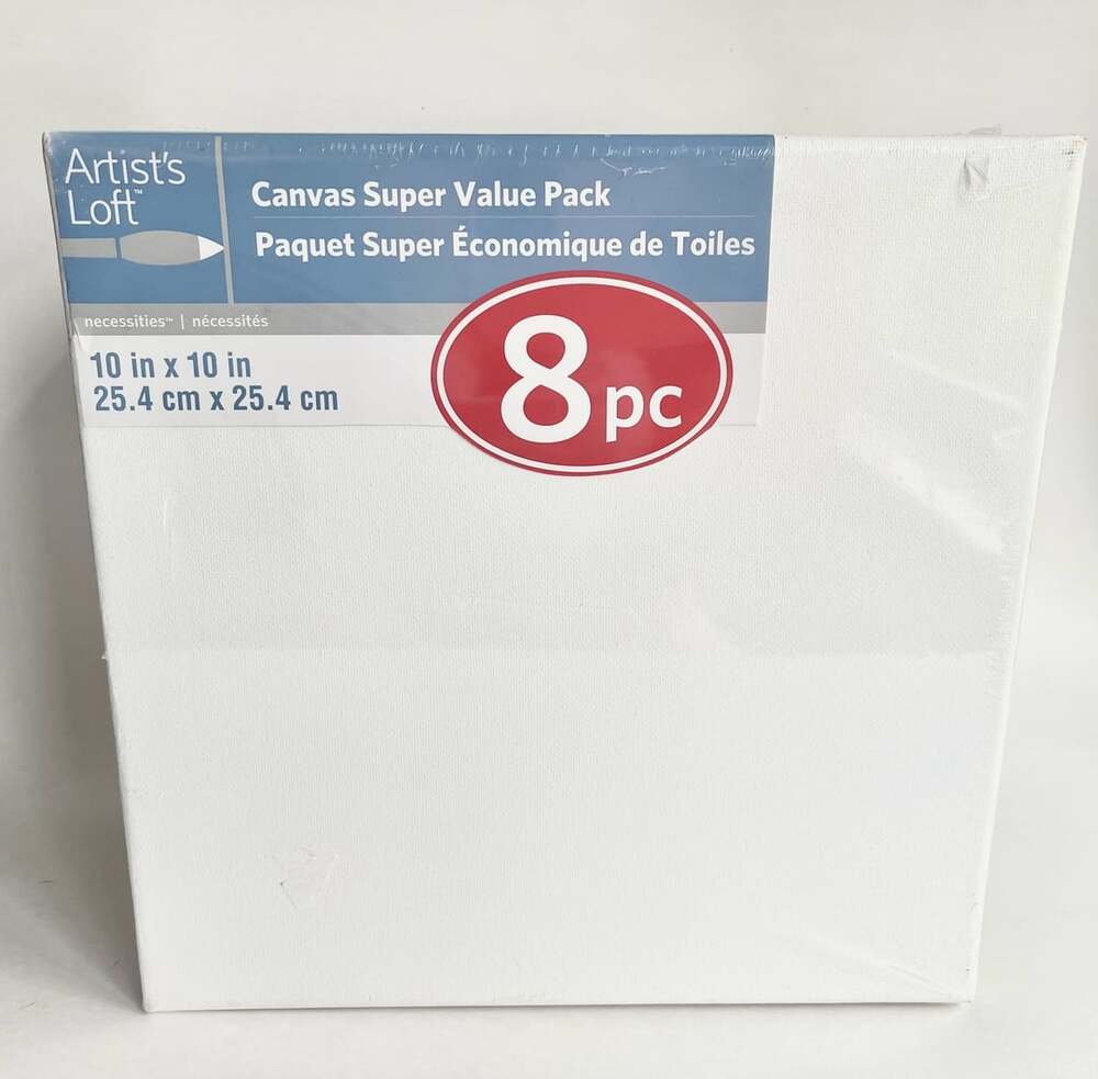 Artist's Loft 8 Pack 10 in x 10 in Canvas Super Value Pack